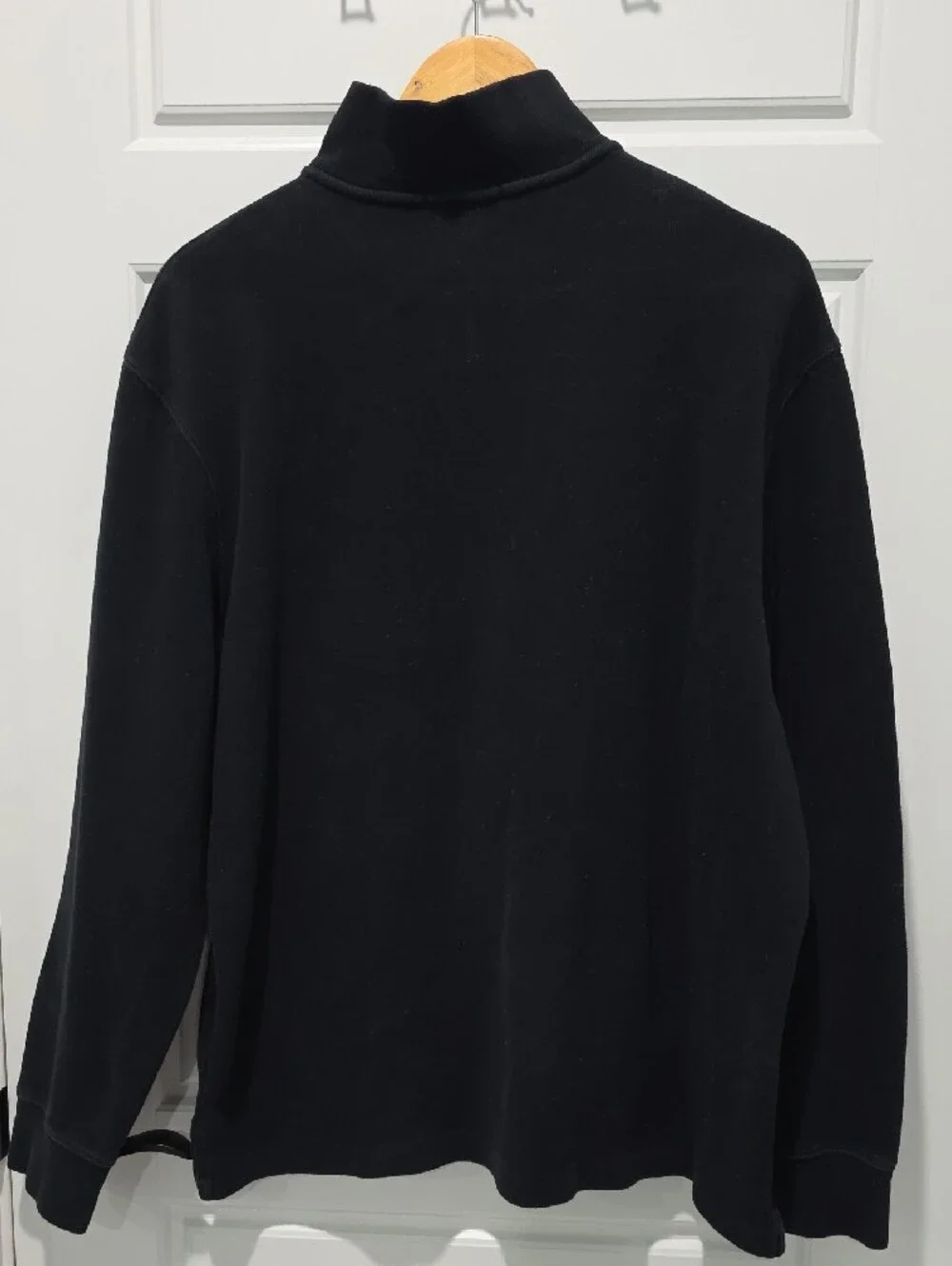 Polo by Ralph Lauren Black Half-Zip Sweater with Brown Pony